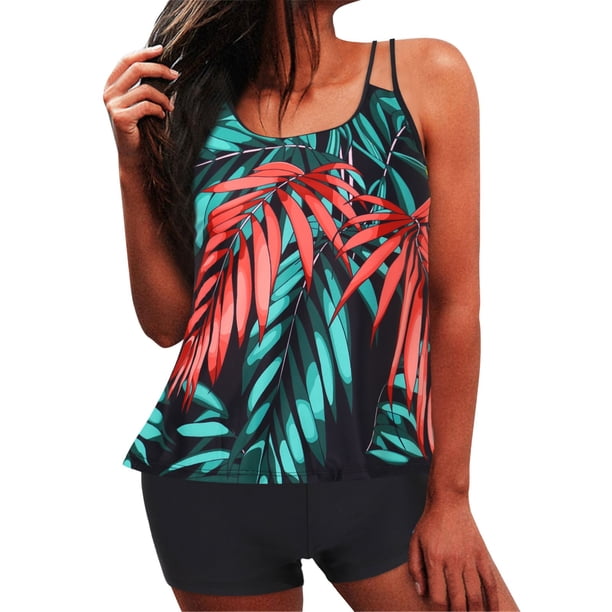 Gibobby Conjunto de Bikini para Mujer Bikini de cintura alta para mujer, bañador Sexy de realce de dos piezas, traje de baño Vintage de dos piezas, conju(Verde,XL)