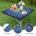 thumbnail image 4 of Tablecloth Square Fitted Elastic, Boho Chic Abstract Rustic Ethnic Style, Waterproof Vinyl, Backed, Wipeable for Indoor Outdoor 34-36" Tables, 4 of 6