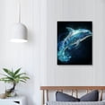 thumbnail image 4 of Awypu blue ocean fish Framed Wall Art for Living Room Bathroom Wall Decoration Canvas Print Children's Bedroom Wall decor Office Kitchen Home Decoration Underwater World Watercolor Painting, 4 of 5