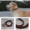thumbnail image 2 of Braided Leather Dog Leash Durable Pet Rope Strong Training Traffic Walking Leash Waterproof Leash for Large Dogs Brown, 2 of 5