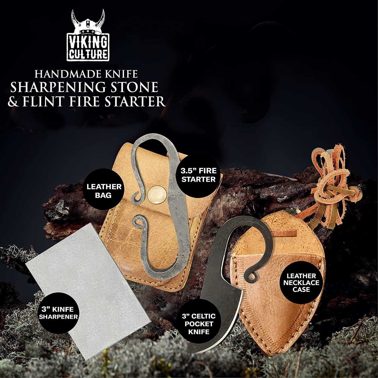 Viking Culture 2-Piece Viking knife Set - 10.3 Wolf-Head Viking Knife –  vikingculture