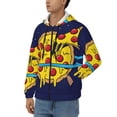 thumbnail image 3 of Uemuo PLANETA EN FORMA DE PIZZA for Men's Fashion Full-zip Hoodies & Sweatshirts with Kangaroo Pocket, Zip-up Hooded Sweatshirt, Moisture Wicking & Breathable-Medium, 3 of 5