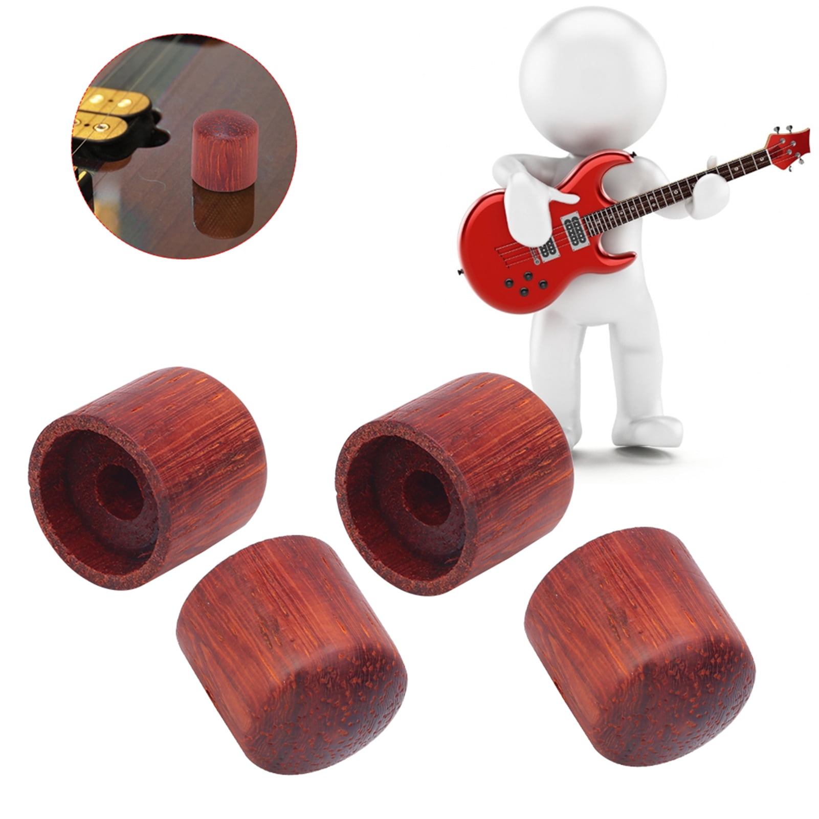 4pcs Maple Wood Effect Pedal Control Amplifier Knobs for Electric Guitar Bass