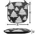 thumbnail image 4 of Christmas Chair Seating Cushion, Monochrome Print of Repeating Ornate Trees on a Backdrop with Polka Dots, Soft Seat Pads for Office with Anti-slip Backing, 16"x16", Charcoal Grey White, by Ambesonne, 4 of 7