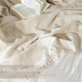 thumbnail image 6 of MooMee Throw Blanket 100% Cotton 4-Layer Gauze All-Around Fringe Ultra-Soft Breathable Lightweight (Beige, Throw 60" x 50"), 6 of 8