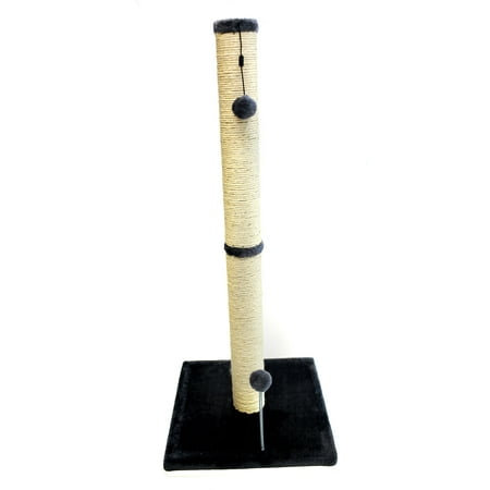 Cat Craft 36 inch Sisal Scratching Post (Grey Fur 16x16 Base)