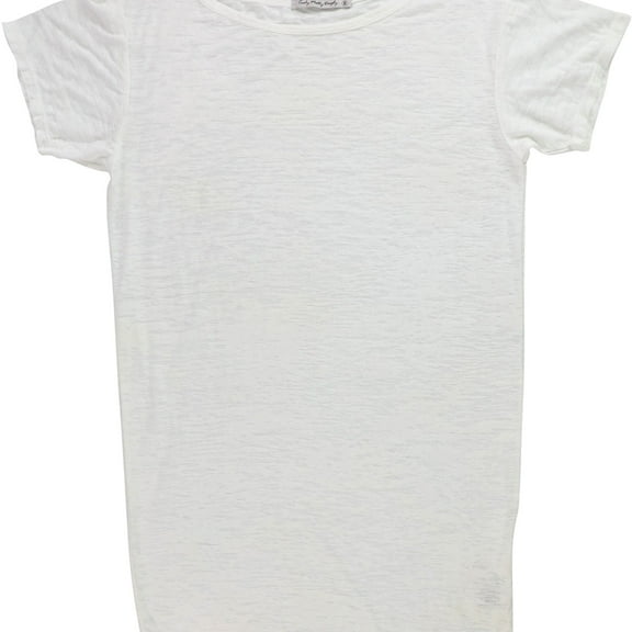 TRULY MADLY DEEPLY Womens Burnout Tunic Basic T-Shirt, White, Medium