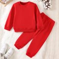 thumbnail image 2 of Two Piece Set For Boys And Girls Round Neck Long Sleeve Sweatshirt And Sweatpants Suit In Multiple Colors, 2 of 8