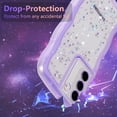 thumbnail image 4 of for Samsung Galaxy S22 Plus 5G Case 6.6",Cute Curly Wave Case with Star Glitter,Clear Shiny Bling Soft TPU Shockproof Phone Protecive Case for Women Girls-Purple, 4 of 18