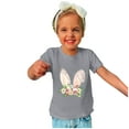 thumbnail image 4 of Penkiiy T-Shirts de Pâques pour Enfants Garçons Filles Mode Oreilles de Lapin de Pâques Imprimé Col Rond Manches Courtes 3 Ans Gris, 4 of 4