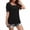 c01Black, variant on JGGSPWM Womens Tops Short Sleeve Shirts Buttons Square Neck Spring Fashion Summer Outfits Solid Color Blouses Dressy Casual Black XXL