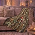 thumbnail image 6 of Rustic Mushroom Garden with Strawberries, Ferns and Weathered Planks, Woodland Cottage Style for Nature Lovers, Housewarming Gift, Warm Flannel Blanket for Cabin and Bedroom, Home Decor, 6 of 9