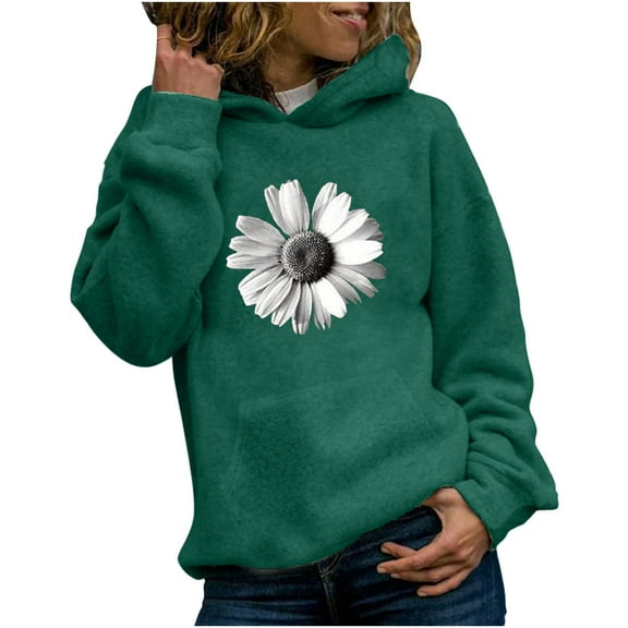 Hueook Sweatshirts for Women Plus Size Print Colorful Hoodie Pullover Fashion Casual Zipper Sweater Blouse Tops 50% Off Christmas
