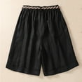 thumbnail image 4 of Wycnly on Sale Shorts for Women Womens Summer Shorts Casual Solid Breathable Cotton Linen High Waist Short Pants Plus Size Loose Wide Leg Button Shorts with Pocket, 4 of 5