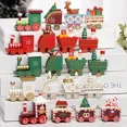 thumbnail image 2 of Adorno navideño de tren de madera y plástico, decoración para fiesta de Navidad y Año Nuevo, bonito tren de juguete pintado con Papá Noel, muñeco de nieve y manualidades, 2 of 5