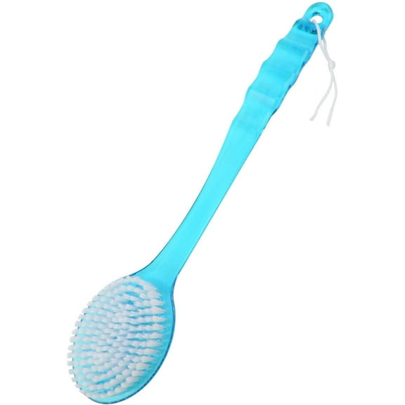 Casewin Shower Brush with Soft and Stiff Bristles, Bath Long Handle Back Scrubber Body Exfoliator for Wet or Dry Brushing,Blue
