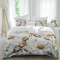thumbnail image 2 of Summer Botanical Bedding 3 Piece Duvet Cover Set Full Size, White Daisy Botanical Bee Farmhouse Soft Microfiber Comforter Cover with Zipper Closure & Pillowcases, Wrinkle & FadeResistant Quilt Cover, 2 of 9