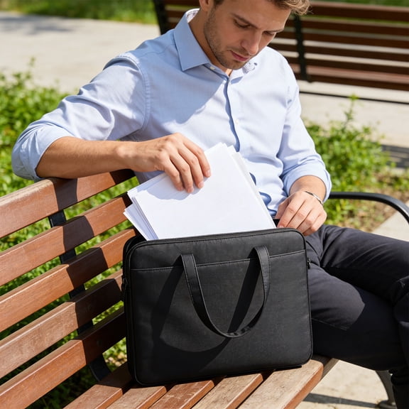 Konghyp 14 Inch Laptop Bag Messenger Shoulder Bag, Water-Repellent Sleek Briefcase, Protective Carrying Case for Notebook Tablet Business Office Travel
