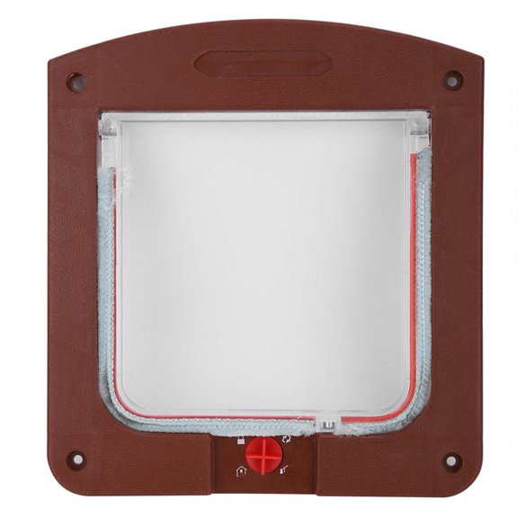 Mgaxyff Square Pet Door,Square PP Controllable Switch Pet Door Dog Cat Flap Door Coffee Color, Cat Door
