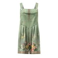 thumbnail image 4 of DDAPJ pyju Rompers for Women 2025 Trendy Boho Floral Shorts Jumpsuits Summer Casual Loose Sleeveless Bib Overalls Wide Leg Short Romper with Pockets Prime Sales Today Green XXL, 4 of 4
