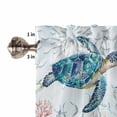 thumbnail image 5 of Tier Curtains 45 Inches Long, Teal Sea Turtle Coastal Window Treatment Curtain Drapes, Summer Beach Ocean Coral Small Curtain Drapes for Bathroom Laundry Room, 27.5"x45", 2 Panels, 5 of 7