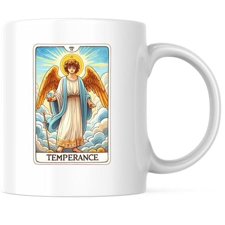 Bliss Monkey Co. Temperance Tarot Card Coffee Mug - Metaphysical Spiritual Mystic Coffee Mug - 11 Ounce Coffee Cup - Premium Ceramic - Design Printed On Both Sides - BMCM02257