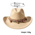 thumbnail image 4 of XIAOCHA Women's Solid Wide Brim Cowboy Hat Rodeo Cattleman Wide Brim Western Hat Farm Western Cowgirl Hat,White, 4 of 5