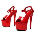 thumbnail image 2 of WUXIN H&P Women's 7-Inch Platform Heels, Stiletto Ankle-Strap Sexy Pole Dancing Exotic High Heel Shoes for Party & Club, Red 13, 2 of 6