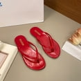 thumbnail image 5 of Women's Flip Flops Fashion Sandals Thick Sole Red Solid Color Open Toe Casual Comfortable, 5 of 7
