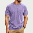 thumbnail image 2 of JAJAHO Mens T Shirt Distressed Washed Casual Pocket Tee Summer Raglan Short Sleeve Solid Color Vintage Tshirts Comfy Tops, 2 of 4