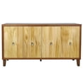 thumbnail image 6 of Llinc Store 4 Door Buffet Storage Cabinet, Carved Scatter Pattern Dining Sideboard, Combo Cabinet with Adjustable Shelves, Multifunctional Accent Cabinet Living Room Console Cabinet, Brown, 6 of 9