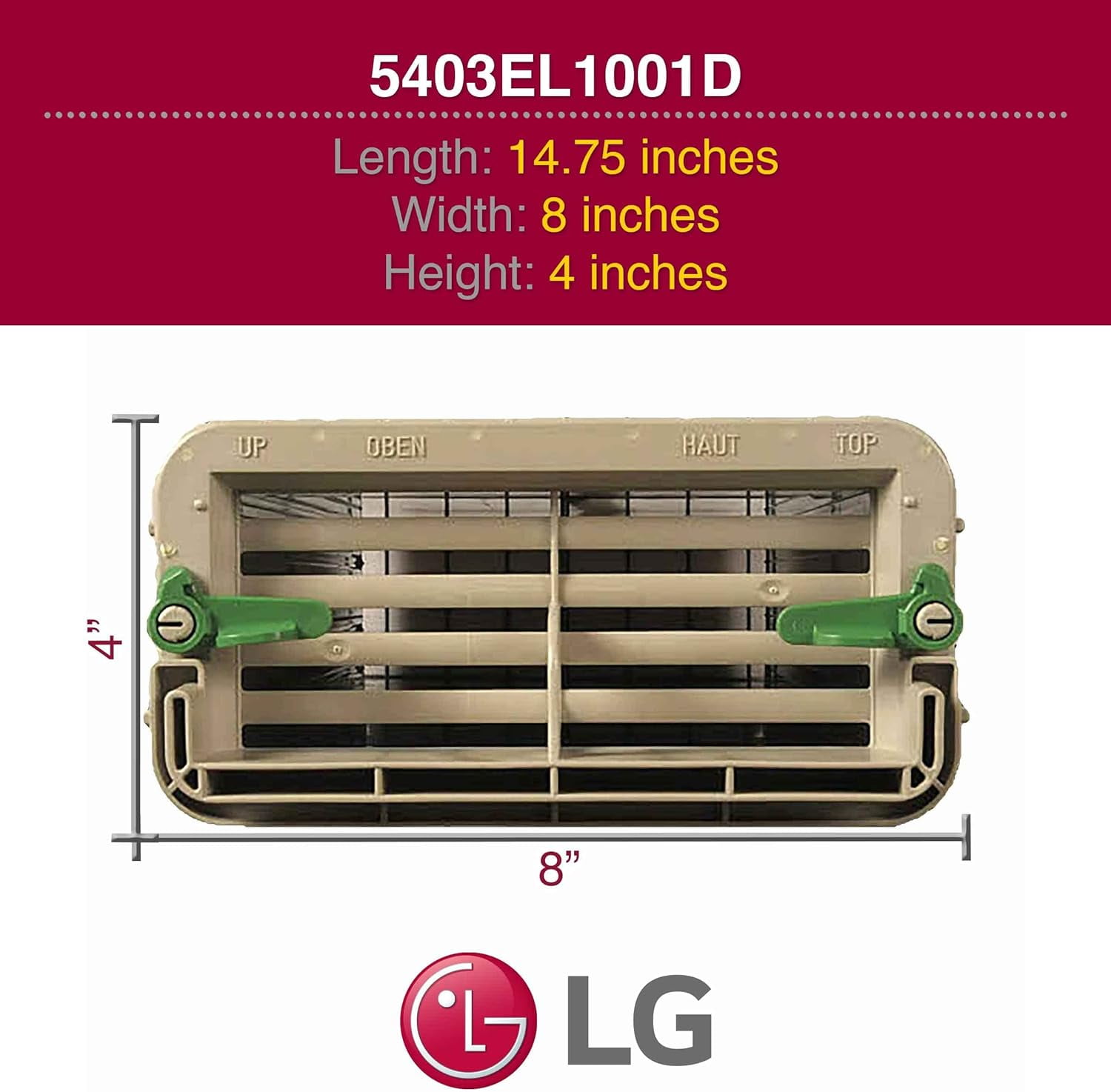 Genuine LG 5403EL1001D Dryer Vent Baffle