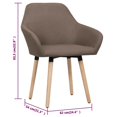thumbnail image 4 of vidaXL Dining Chairs 2 pcs Brown Fabric, 4 of 4