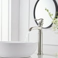 thumbnail image 3 of BWE Brushed Nickel Waterfall Commercial Single Handle Lever One Hole Bathroom Vessel Sink Faucet Deck Mount, 3 of 9