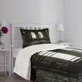 thumbnail image 3 of Ambesonne Industrial Quilted Bedspread Set 2 Pcs, Wrecked Walls, Twin Size, White Dark Brown, 3 of 5