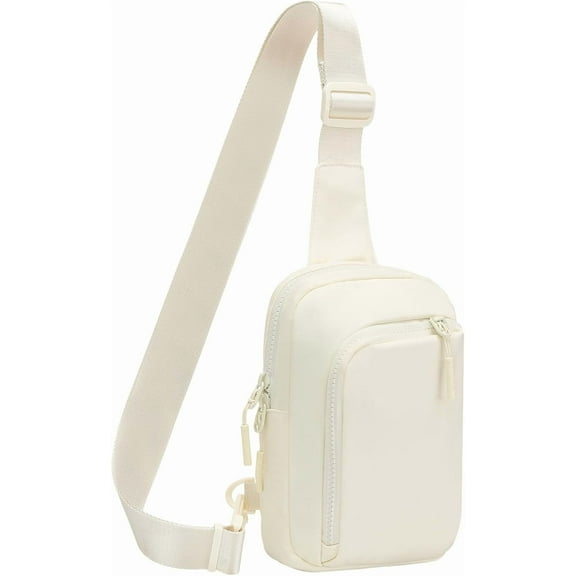 Kwuty Mini Sling Bag for Men Women, Small Travel Fanny Packs Crossbody Anti Theft Reversible Nylon Chest Bag for Running Hiking (Green)