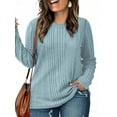 thumbnail image 3 of NISVIYA Womens Plus Size Casual Winter Tops Long Sleeve Tees Cute Ribbed Knit Pullover, 3 of 6