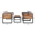 thumbnail image 6 of Safavieh Vesta 4-Piece Steel Outdoor Conversation Set, Black/Light Gray, 6 of 14