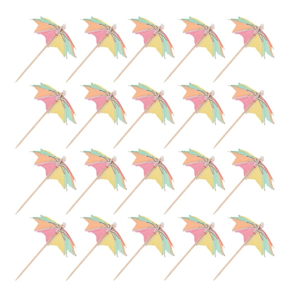 Luxshiny 50Pcs Tiny Umbrella for Fruits Colorful Bamboo Party Decorations