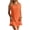 Orange, variant on Women's Sleeveless Scoop Neck Short Chemises - Textured Crinkled Fabric with Ruffled Hem, Loose Fit Loungewear Sleep Dress