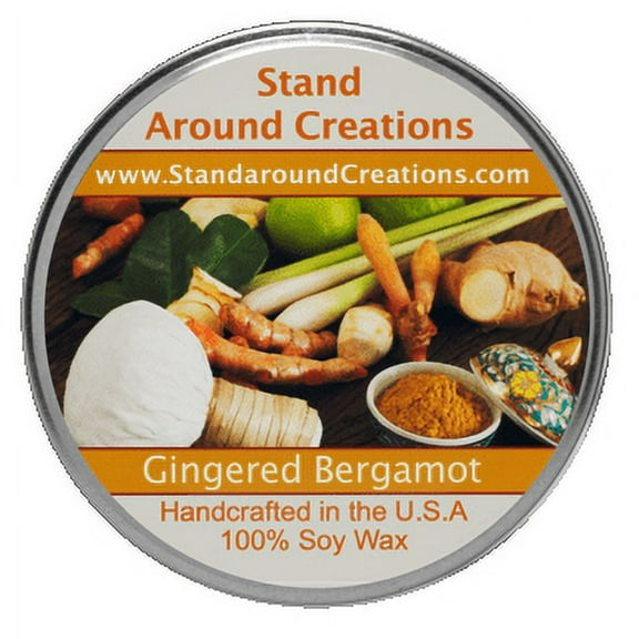 GINGERED BERGAMOT TUREEN 3-OZ. ALL NATURAL SOY CANDLE