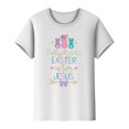 thumbnail image 5 of Mujeres Manga Corta de Verano Tops Pascua Impresa Cuello Redondo, Blusa de Moda Casual para la Primavera, 5 of 5