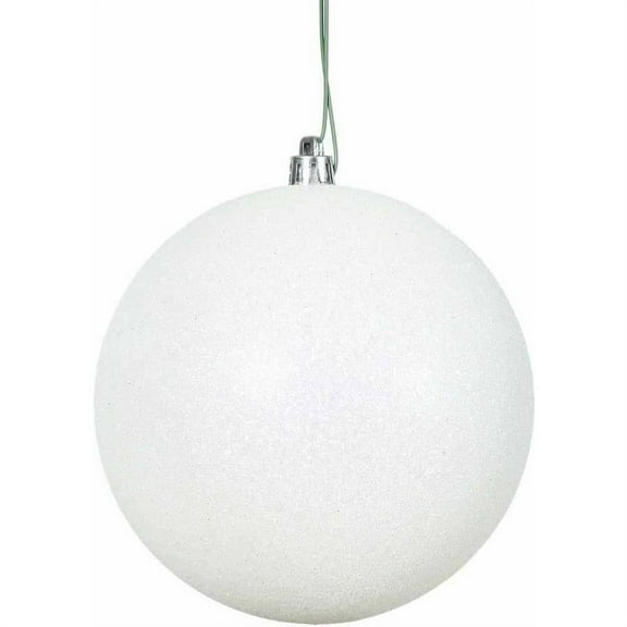 Vickerman White Glitter 8-inch Ball Ornament