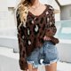 thumbnail image 1 of Camisetas Sudaderas Suéteres de punto de mujer de manga larga de leopardo sexy casual streetwear (marrón L) Cgtredaw Marrón L para Mujer, 1 of 1