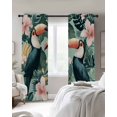 thumbnail image 4 of Parrot Flower Blackout Curtains for Bedroom Living Room Darkening Curtains 90 Inch Summer Fruit Palm Leaves Watercolor Black Out Window Curtain Privacy Window Treatment Grommet Drapes 52"x90"x2, 4 of 9
