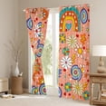 thumbnail image 3 of Groovy Flowers Curtains & Drapes, 70S Retro Floral Curtains 80S 90S Hippie Flower 30%-50% Blackout Curtains Vintage Boho Psychedelic Rainbow Window Curtains 38"Wx54"L 2 Panels, Colorful, 3 of 6