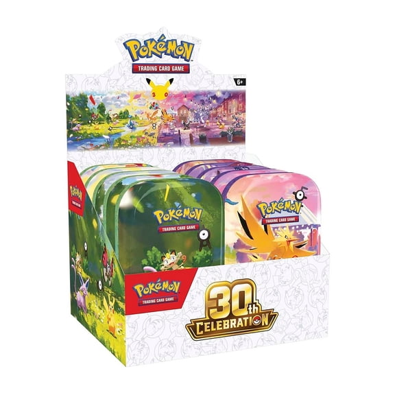 Pokémon TCG: 30th Celebration Mini Tin 10-Count Display Box