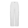 thumbnail image 3 of High Waisted Cargo Pants for Women Stretch Cotton Twill Sweatpants Multi-Pockets Wide Leg Parachute Trousers (3XL, White), 3 of 7