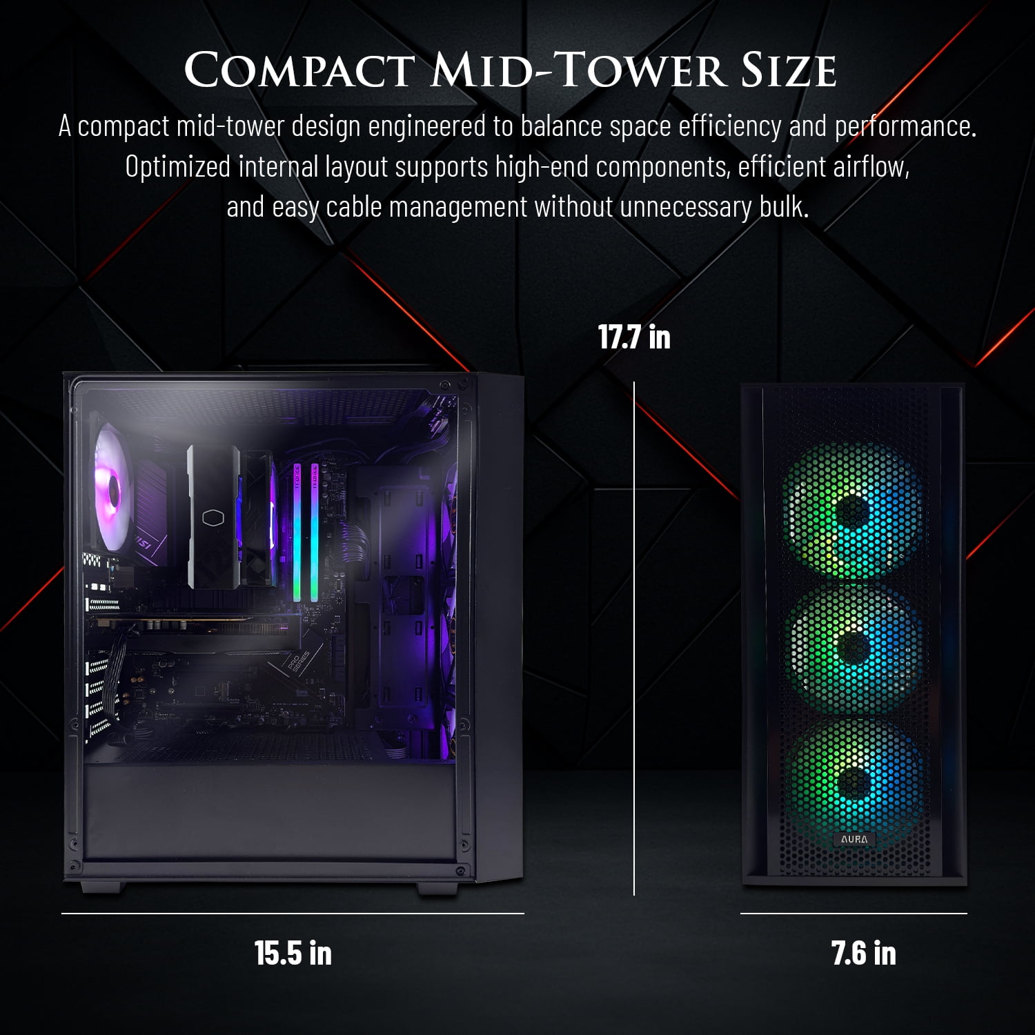 Hachiman PC Ronin Gaming PC, AMD Ryzen 5 9600X, NVIDIA GeForce RTX 5060 8GB, 32GB DDR5 6400MHz RGB, 1TB Gen4 NVMe SSD, Wi-Fi 6, Windows 11 Home, Desktop Computer