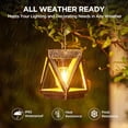 thumbnail image 2 of Solar Lanterns Outdoor Waterproof - Upgraded Metal Hanging Solar Lights Outdoor Lanterns Decorative, Bright Bronze Hanging Lantern Outdoor for Yard Patio Table Pathway Garden Decor 2 Pack, 2 of 5